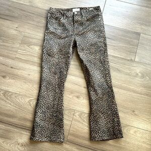 FRAME leopard Le Crop Mini Boot denim size 27 EUC